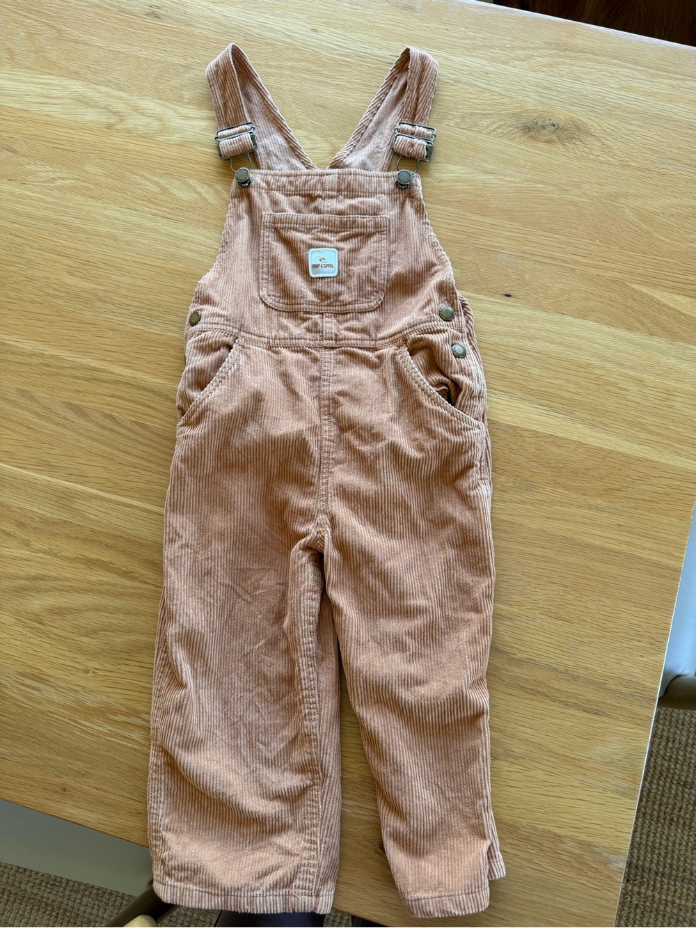 Rip Curl Tan Corduroy Kids Overalls 3-4T